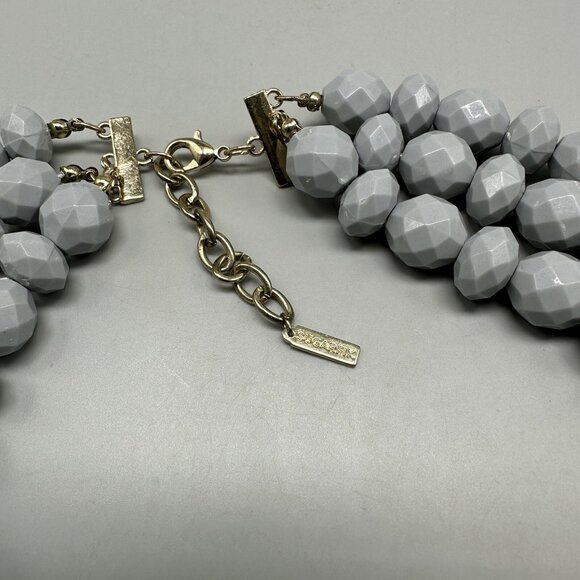 3/$30 Sugarfix Statement Necklace Gray Faceted Beads Chunky Beaded 20" - Picture 9 of 15
